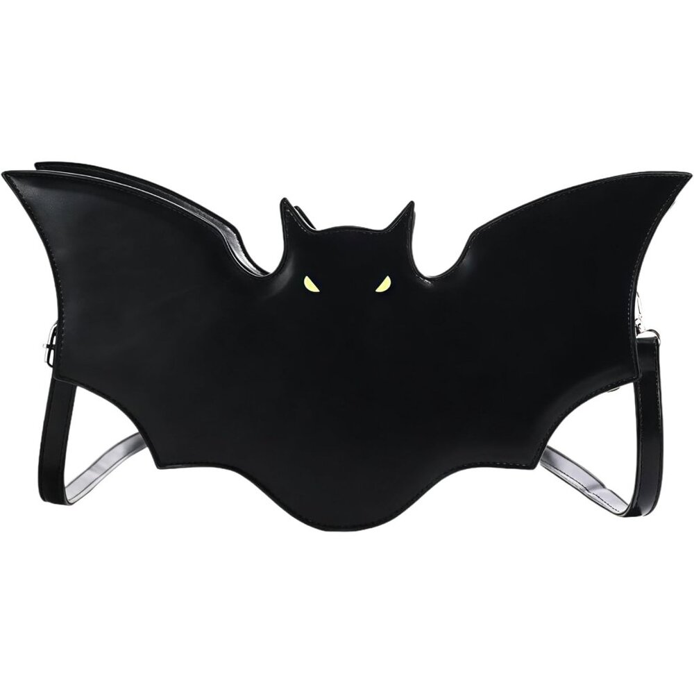 Trendy Gothic Bat-Shaped Shoulder Bag - Perfect Faux Leather Halloween Accessory